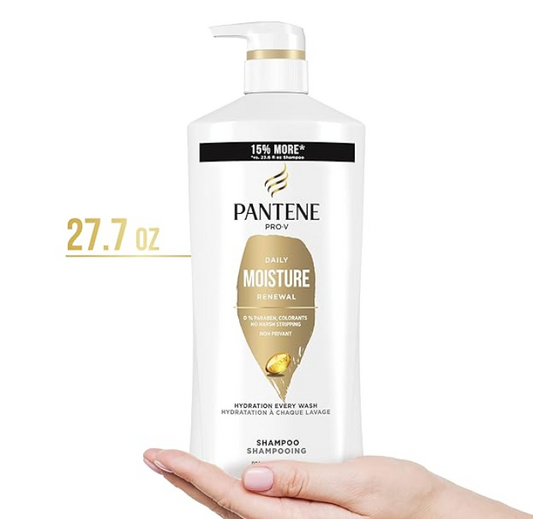 Pantene Shampoo & Conditioner Set, Daily Moisture Renewal Hair Treatment with Pro-V Nutrients for Dry, Color-Treated Hair, Long-Lasting Hydration & Nourishment, 27.7 Fl Oz Each, 2-Pack